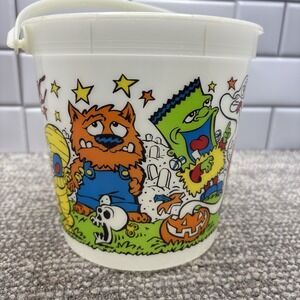 Vintage Hardees Small Frights‎ Halloween Candy Bucket 1999 Monsters Glow N Dark